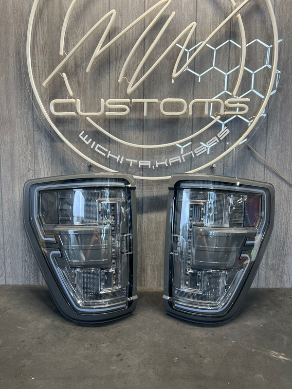 2021+ FORD F150 TAIL LIGHTS FACTORY HALOGEN W/0 BLISS *PAINTED JX PAINTED C BARS* (OPEN BOX)