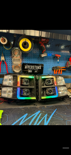 2007 - 13 CHEVY SILVERADO DUAL PROJECTOR + C BAR HEADLIGHTS