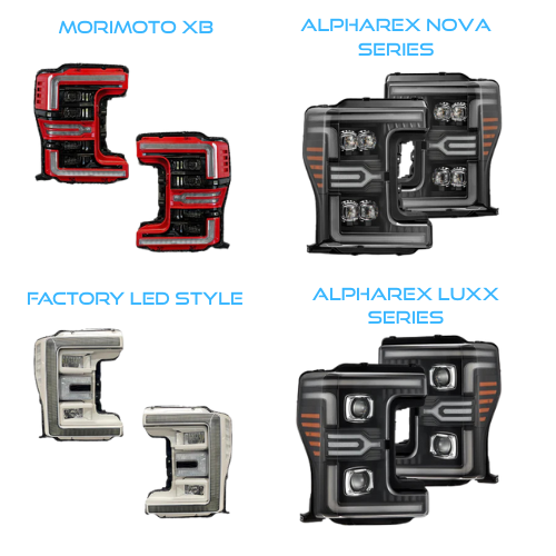 2017 - 19 FORD SUPER DUTY COLORMATCHED HEADLIGHT AND TAIL LIGHT BUNDLE