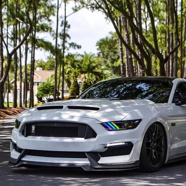 2015-2017 FORD MUSTANG DRL BUNDLE WITH PROJECTOR HALOS - RGBW