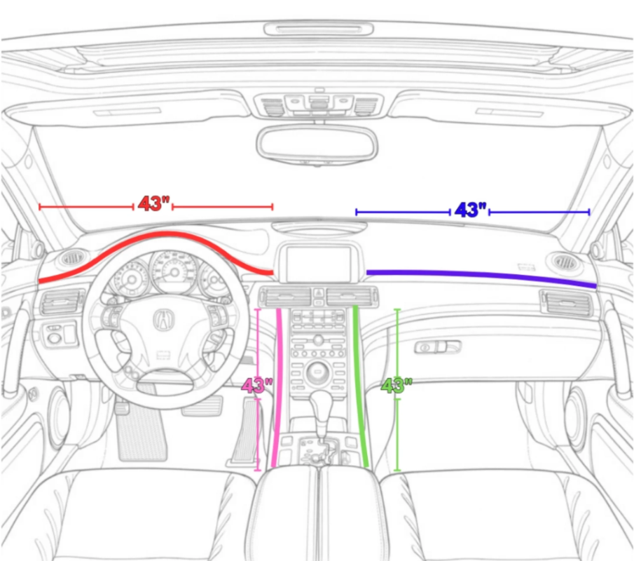 43" FIBER OPTIC INTERIOR AMBIENT LIGHTING KIT