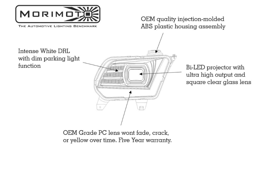 FORD MUSTANG (10-12) XB LED HEADLIGHTS