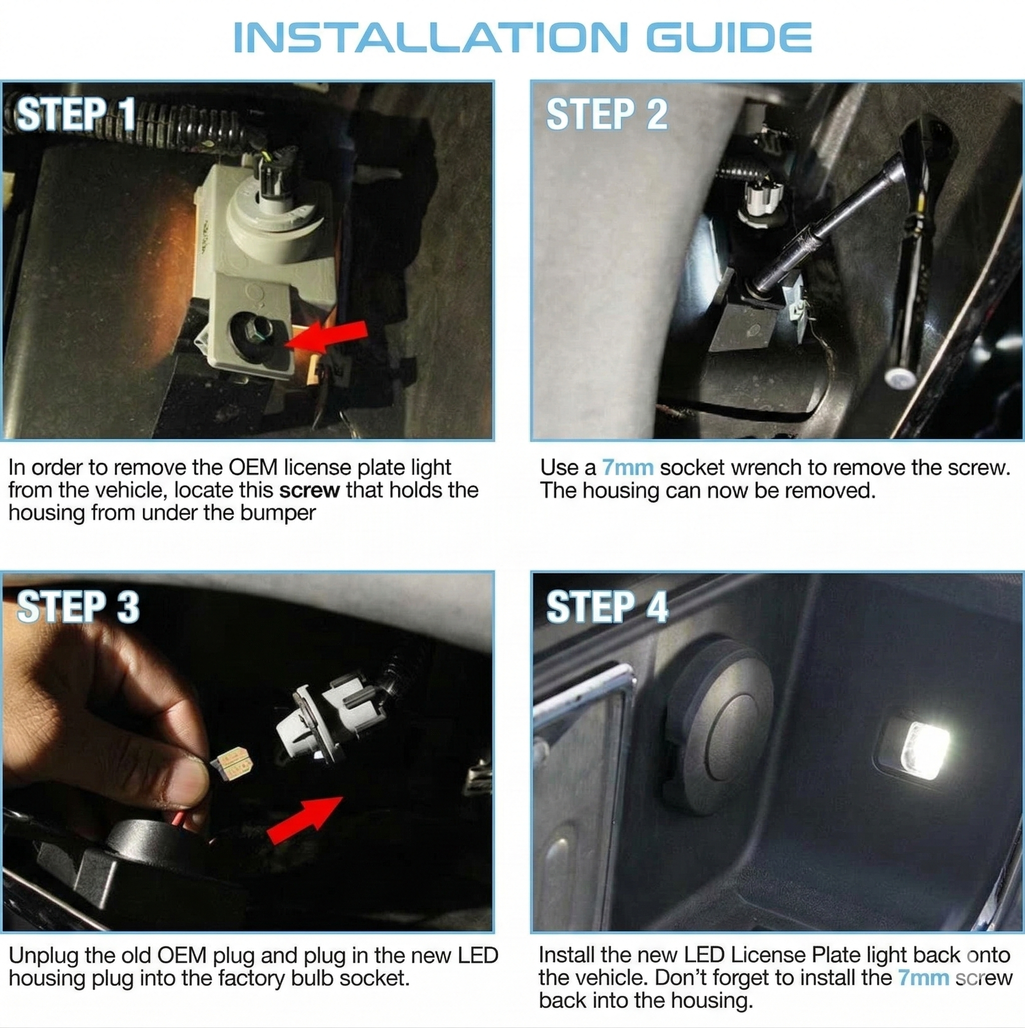 2014-2019 Chevy Silverado/GMC Sierra LED License Plate Lights