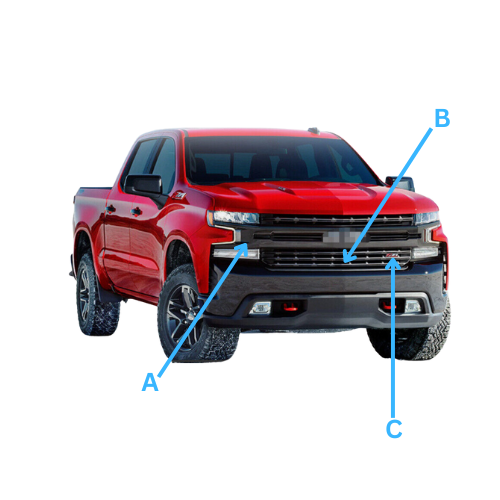 2019 - 22 CHEVY SILVERADO 1500 FRONT GRILLE