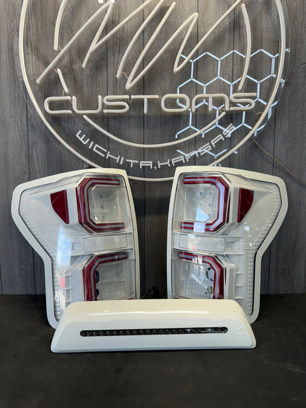 2007-13 TOYOTA TUNDRA TAIL LIGHTS + 3RD BRAKE LIGHT *PAINTED 041 + CANDY RED* (OPEN BOX)