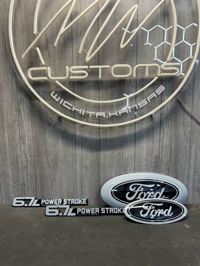 CUSTOM FORD GRILLE EMBLEM (WITH CAMERA CUT-OUT)