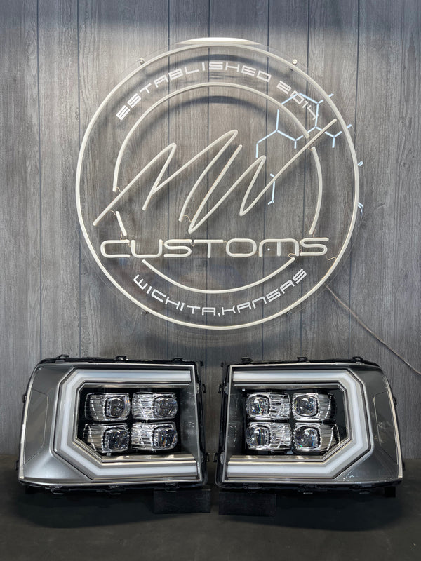 PRE-BUILT 2007-13 GMC SIERRA ALPHAREX HEADLIGHTS NOVA SERIES