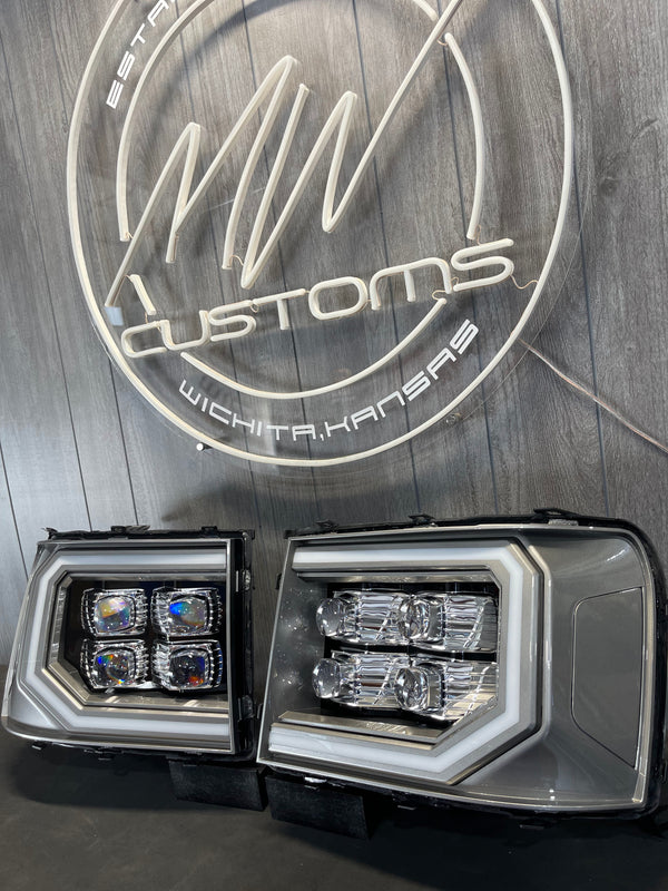 PRE-BUILT 2007-13 GMC SIERRA ALPHAREX HEADLIGHTS NOVA SERIES
