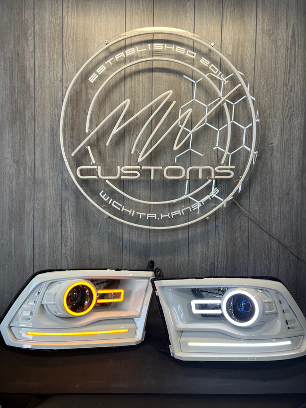 PRE-BUILT 2009-18 Dodge Ram OEM Projector Headlights With Projector Halos