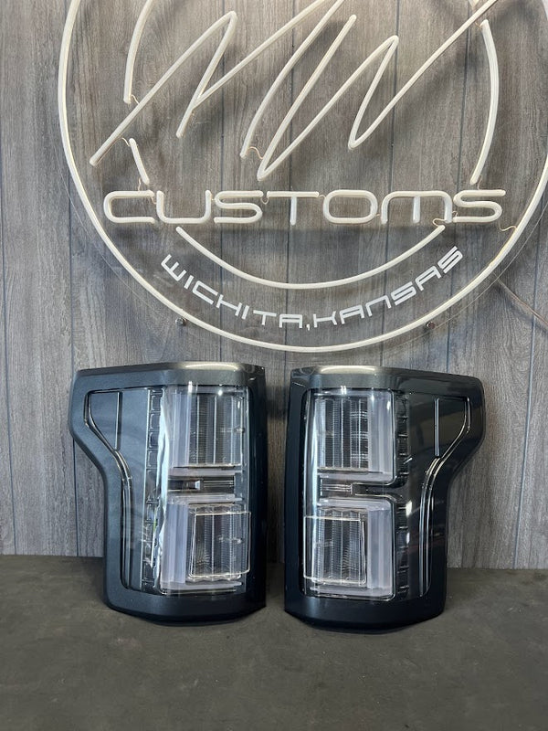 2015-17 FORD F150 TAIL LIGHTS FACTORY HALOGEN WITH RGB LIGHTING *PAINTED J7* (OPEN BOX)