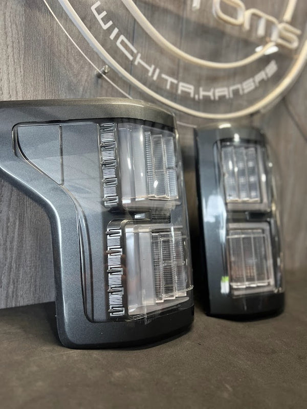 2015-17 FORD F150 TAIL LIGHTS FACTORY HALOGEN WITH RGB LIGHTING *PAINTED J7* (OPEN BOX)