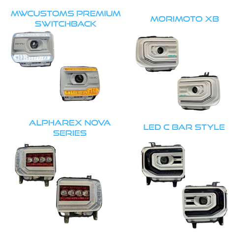 2014 - 19 GMC SIERRA COLORMATCHED HEADLIGHT AND TAIL LIGHT BUNDLE