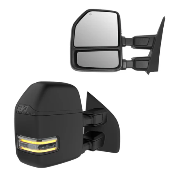 2015 - 17 F150 BOOST AUTO TOW MIRRORS *TEXTURED BLACK* *SIGNAL ONLY MARKER LIGHTS* *POWER FOLD/POWER EXTEND*