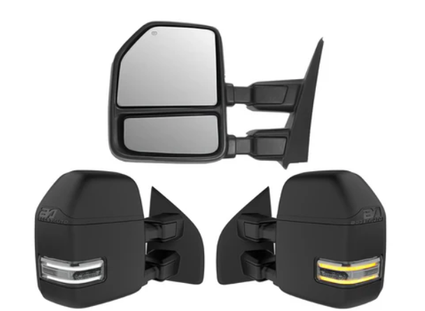 2015 - 17 F150 BOOST AUTO TOW MIRRORS *TEXTURED BLACK* *SIGNAL ONLY MARKER LIGHTS* *POWER FOLD/POWER EXTEND*