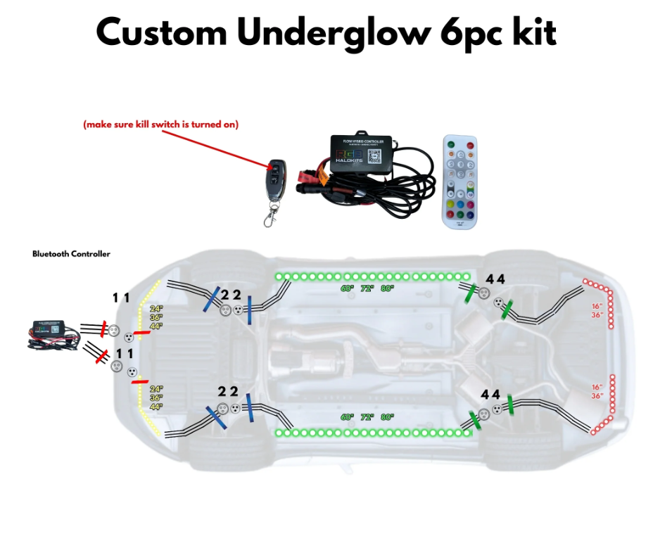 4PC. LED UNDERGLOW KIT