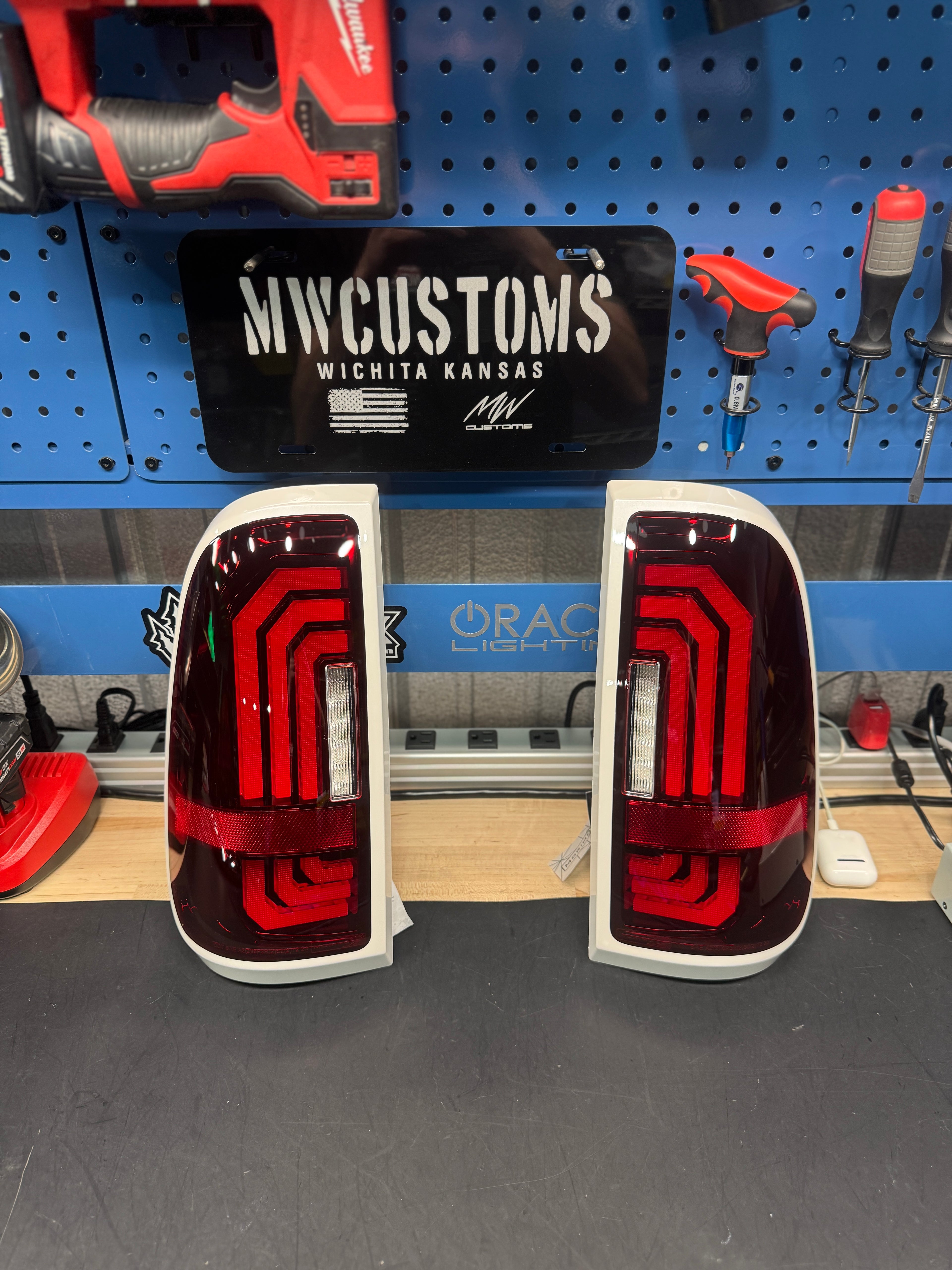 1999 - 16 SUPERDUTY TAIL LIGHTS *RED LENS* *PAINTED: UG BORDER*