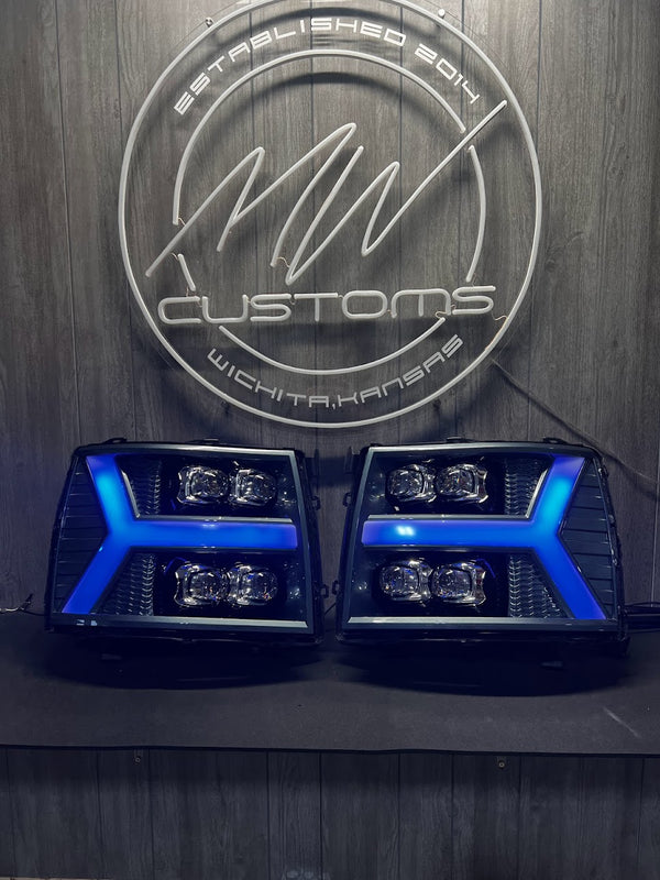 PRE-BUILT 2007-13 SILVERADO ALPHAREX HEADLIGHTS NOVA SERIES