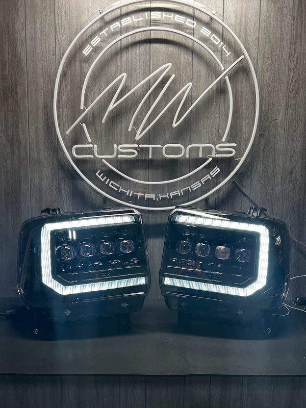 PRE-BUILT 2014-18 ALPHAREX GMC SIERRA HEADLIGHTS NOVA SERIES