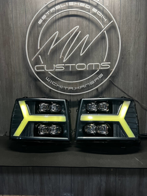PRE-BUILT 2007-13 SILVERADO ALPHAREX HEADLIGHTS NOVA SERIES