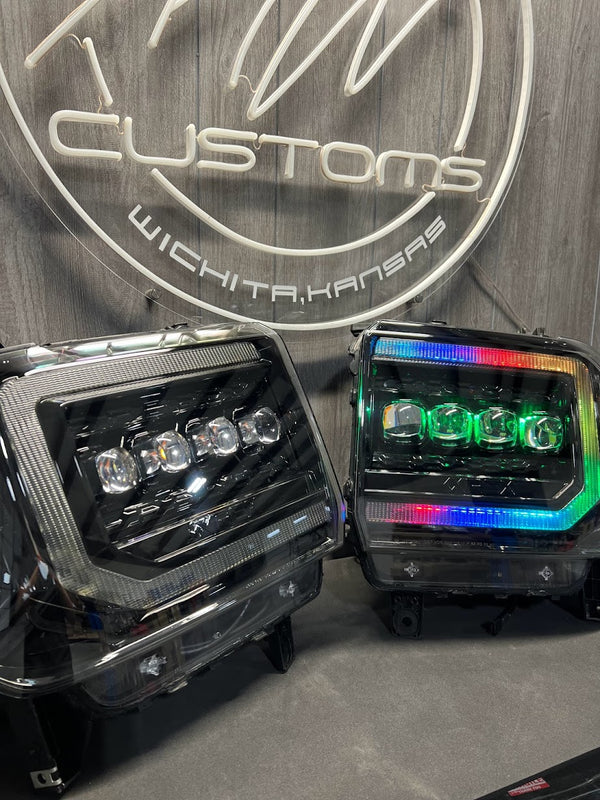 PRE-BUILT 2014-18 ALPHAREX GMC SIERRA HEADLIGHTS NOVA SERIES