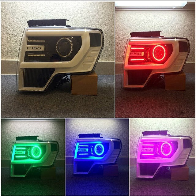 2013-14 FORD F-150 PROJECTOR STYLE RGB HALO KIT - MwCustoms