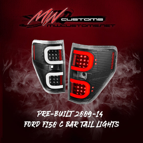 PRE-BUILT 2009-14 FORD F150 C BAR TAIL LIGHTS