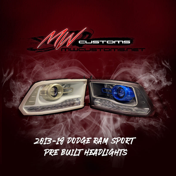 PRE-BUILT 2013-18 Dodge Ram OEM Projector Headlights - MwCustoms