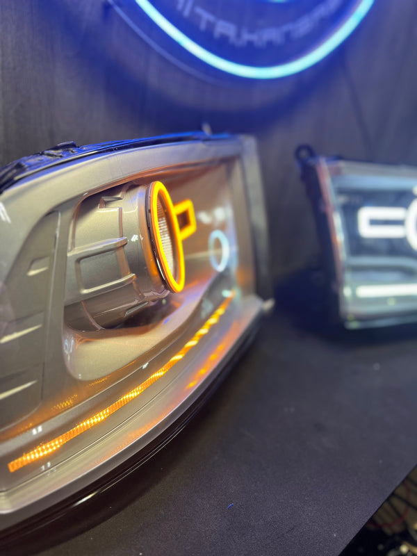 PRE-BUILT 2009-18 Dodge Ram OEM Projector Headlights With Projector Halos