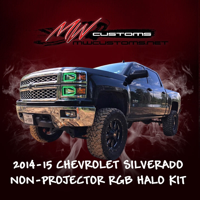 2014-15 CHEVROLET SILVERADO NON-PROJECTOR RGB HALO KIT - MwCustoms